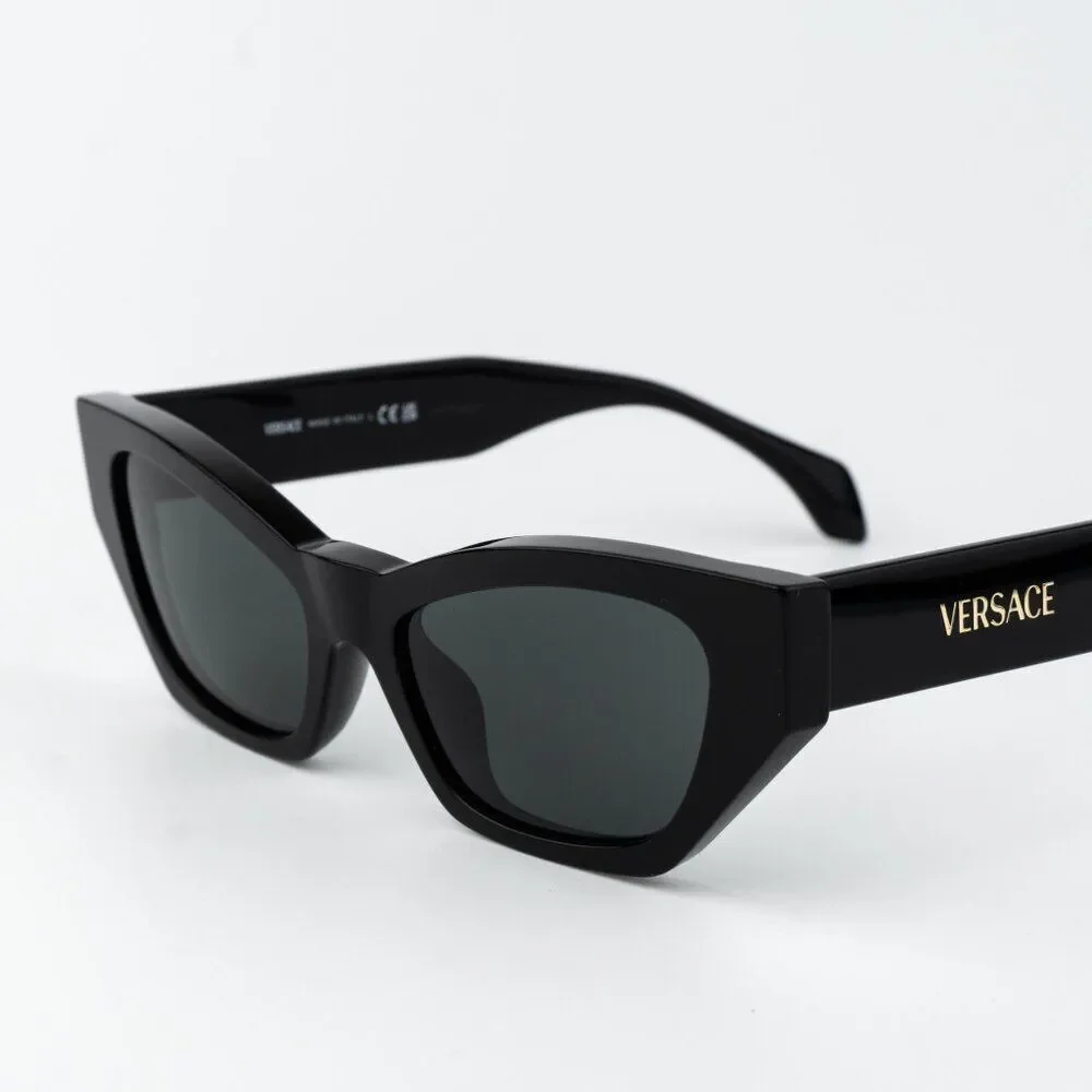 Versace Women Sunglasses Black Grey Cat Eye VE4488U GB1/87 NEW AUTHENTIC